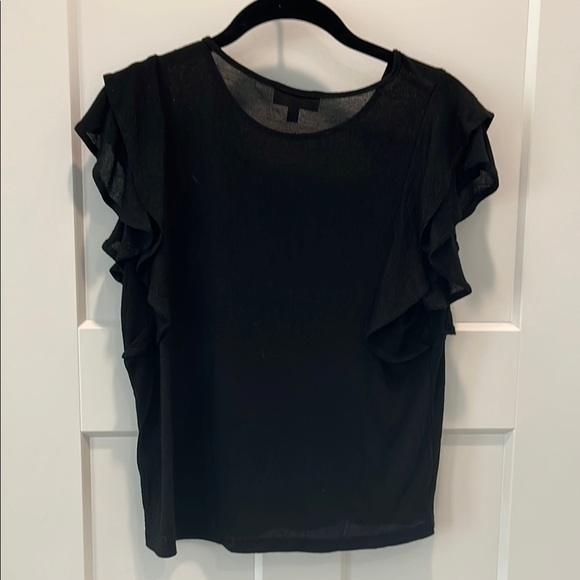 Lucy Paris Black Ruffle Sleeve Top - Picture 2 of 2